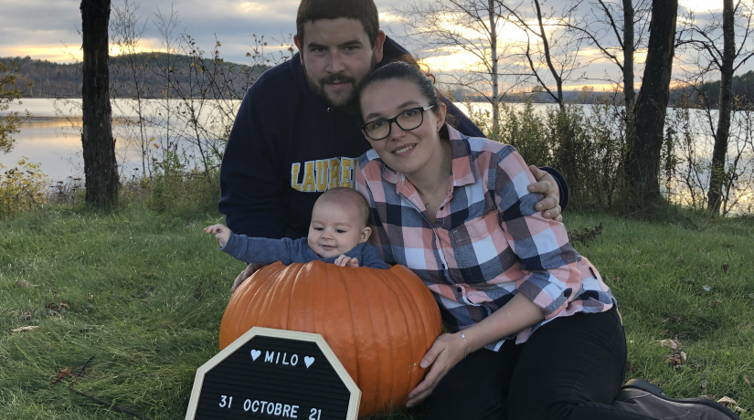 Gaetan, Marie, and Milo enjoying family life in Canada