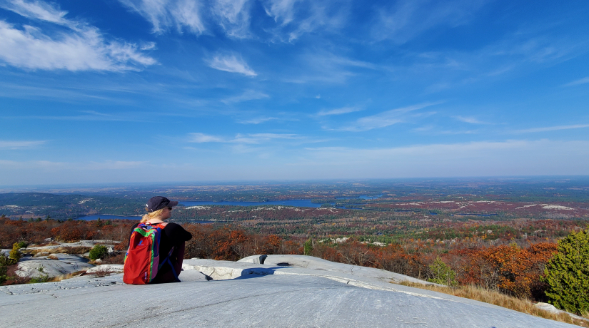 A student enjoys the view at Silver Peak in Killarney