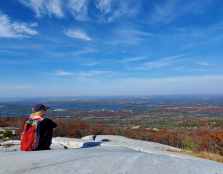 A student enjoys the view at Silver Peak in Killarney